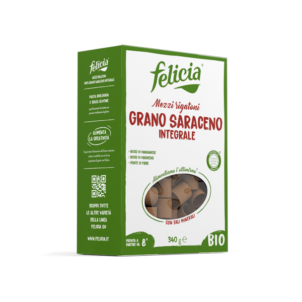 felicia mezzi rigatoni di grano saraceno integrale senza glutine - celiachia milano