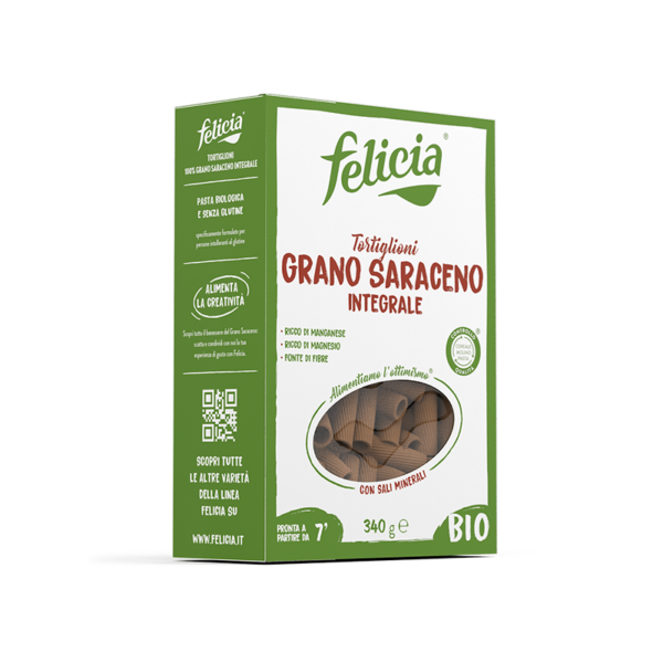 felicia tortiglioni di grano saraceno integrale senza glutine - celiachia milano