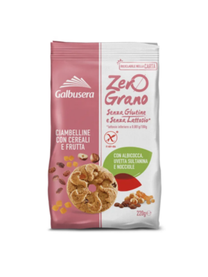 Galbusera Zero Grano Ciambelline con Cereali e Frutta senza glutine e senza lattosio | Celiachia Milano