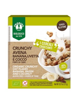 Probios Biologico Crunchy Avena, Banana, Uvetta e Cocco | Celiachia Milano