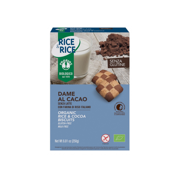 Probios Dame al Cacao Biscotti di riso senza glutine | Celiachia Milano