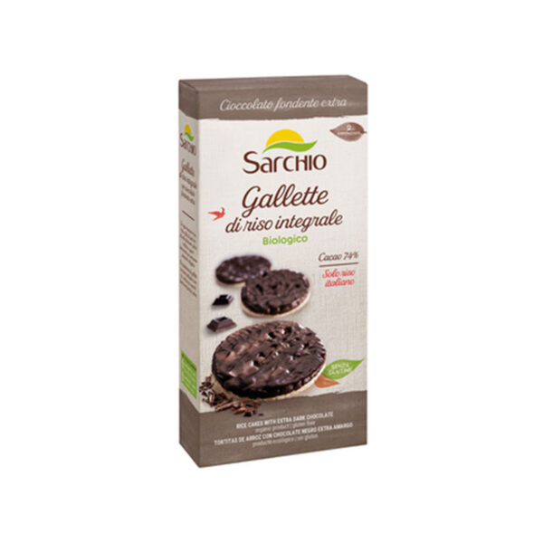 Gallette di riso con cioccolato fondente senza glutine Sarchio - Celiachia Milano