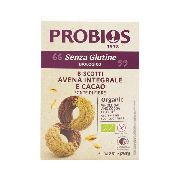 Probios Biscotti all'avena e cacao senza glutine | Celiachia Milano
