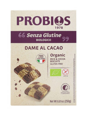 Probios Dame al Cacao Biscotti di riso senza glutine | Celiachia Milano