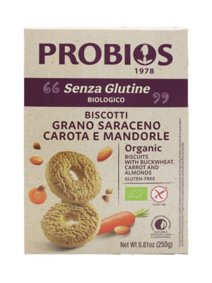 altri cereali probios biscotti con grano saraceno, carote e mandorle - celiachia milano