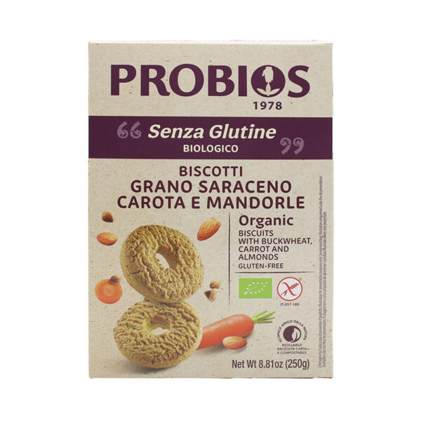 altri cereali probios biscotti con grano saraceno, carote e mandorle - celiachia milano