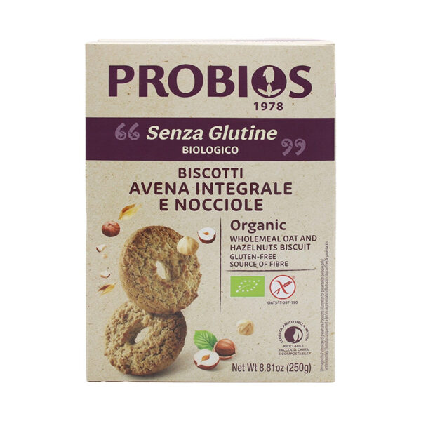 Probios Biscotti all'avena e nocciole senza glutine | Celiachia Milano