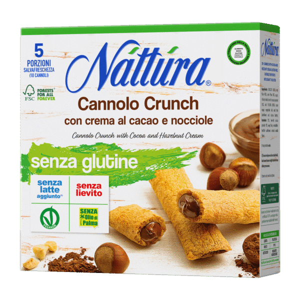 NATTURA CANNOLO CRUNCH CON CREMA AL CACAO E NOCCIOLE 5PZ