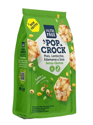 NUTRIFREE POP CROCK CON MAIS, LENTICCHIE, EDAMAME E SOIA