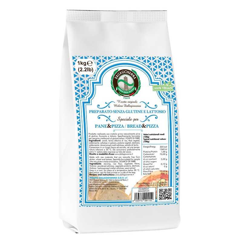 DALLAGIOVANNA PREPARATO SPECIALE PER PANE E PIZZA SENZA LATTOSIO 1KG
