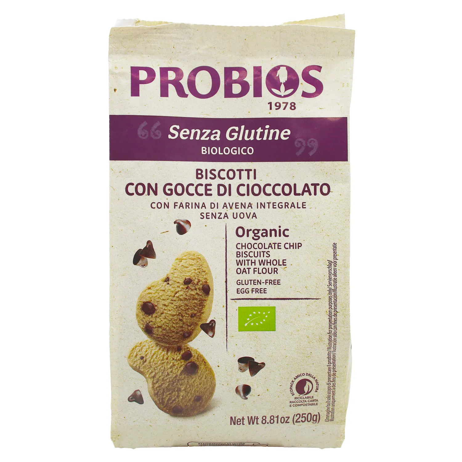 PROBIOS BISCOTTI CON GOCCE DI CIOCCOLATO 250G