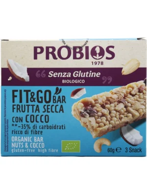 PROBIOS FIT&GO BARETTE ENERGETICHE CON COCCO E FRUTTA SECCA 3PZ