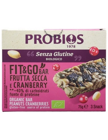 PROBIOS BARRETTE CON FRUTTA SECCA E CRANBERRY 3PZ