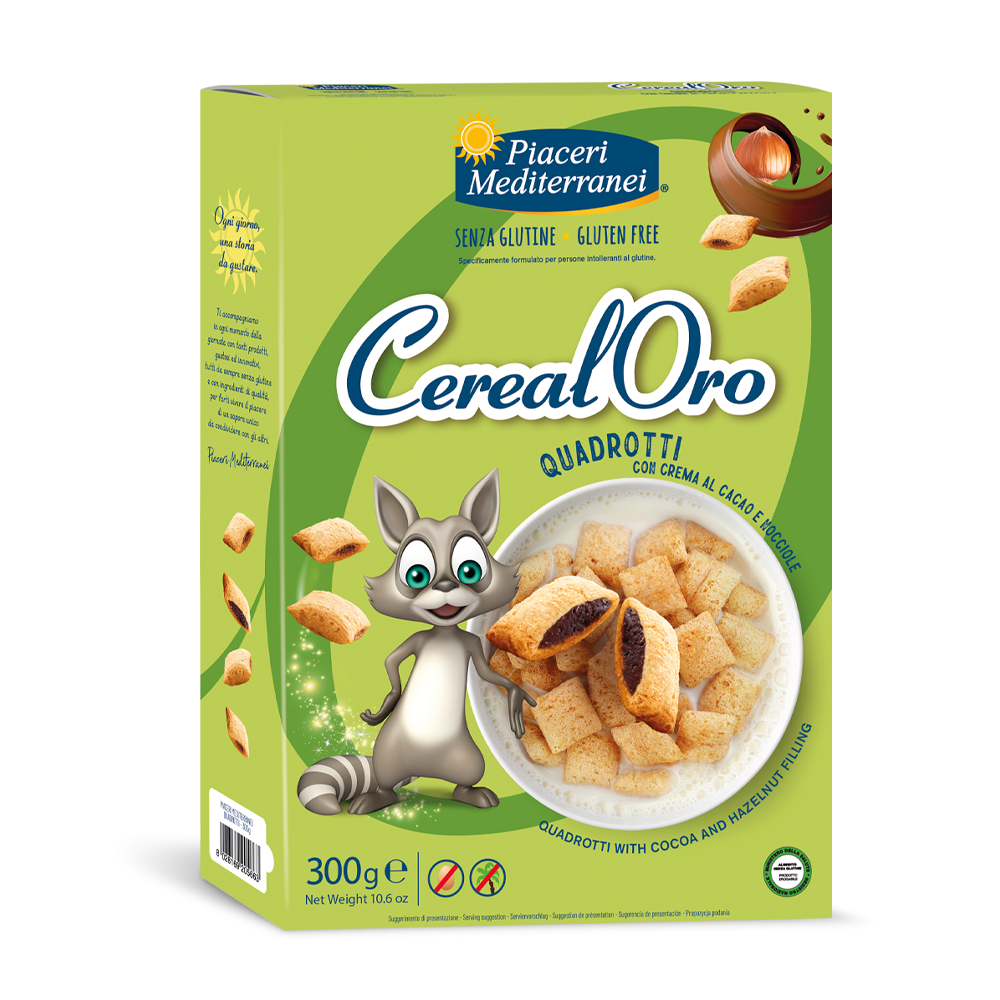 PIACERI MEDITERRANEI QUADROTTI CON CREMA CACAO E NOCCIOLE