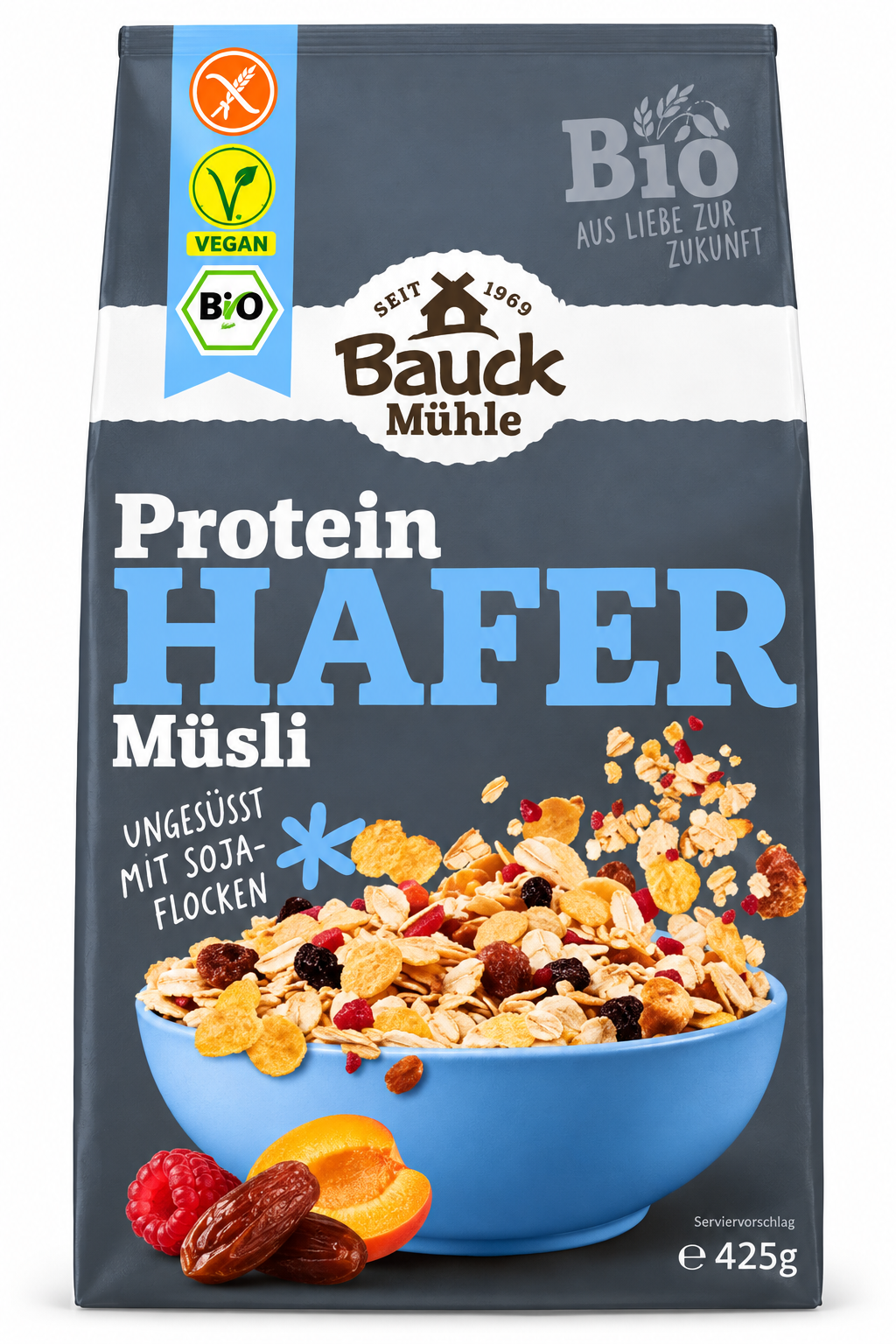 BAUCK MUESLI PROTEICI ALL'AVENA CON FIOCCHI DI SOIA E FRUTTA SECCA 425G