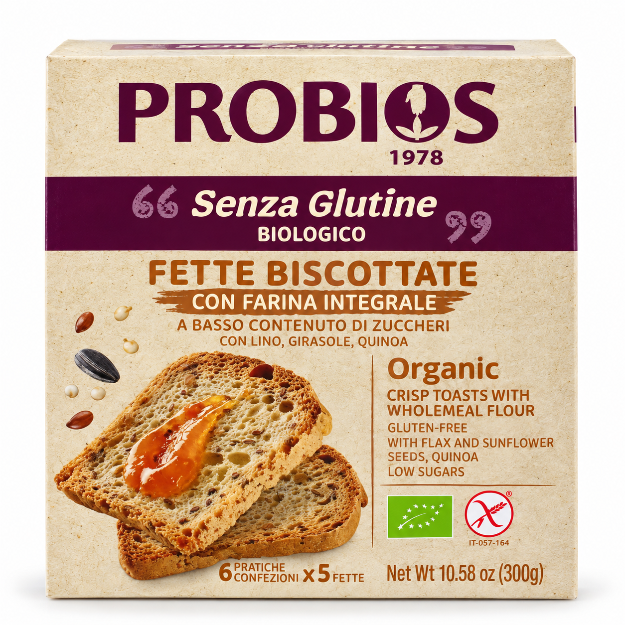 PROBIOS FETTE BISCOTTATE CON FARINA INTEGRALE 300G