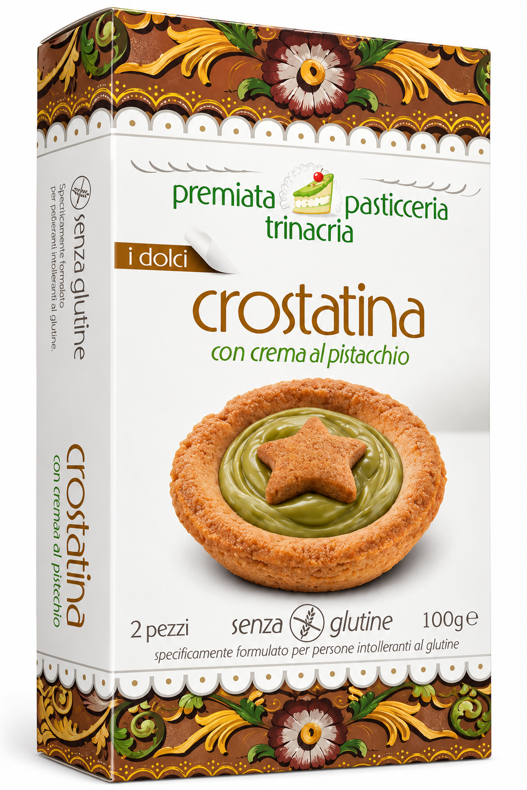 PREMIATA PASTICCERIA TRINACRIA CROSTATINA CON CREMA AL PISTACCHIO